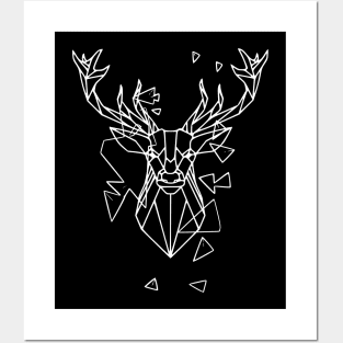 geometric deer Posters and Art